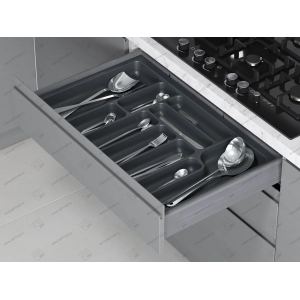 Лоток для столовых приборов Starax в базу шир. 400 (340x490x55) антрацит Лоток для столовых приборов Starax в базу шир. 400 (340x490x55) антрацит