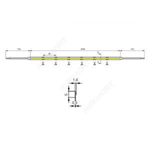Лента светодиодная COB, 480 LED/м, 9Вт/м, 12В, 700-800Лм/м 5000х5 мм, IP20, 4000-4500К (нейтральный
