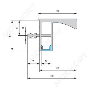 HW.005.097.PR.Black Профиль 2817 LED GOLA Г-образный под пропил для 16мм ДСП, L=3000мм, от