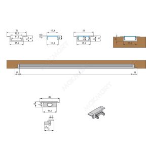 Профиль 2206 для LED подсветки врезной, L=3000 мм, отделка алюминий черный (анодировка) Профиль 2206 для LED подсветки врезной, L=3000 мм, отделка алюминий черный (анодировка)