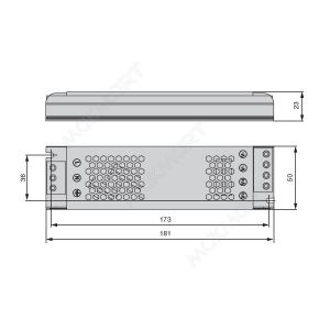 Источник питания 150Вт, 170-264В/12В, IP20, 181*50*23мм
