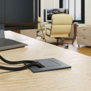 Заглушка кабель-канал 66x66мм (d.60мм), цвет темно-серый