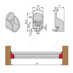 Штангодержатель для профиль-штанги 1530, цвет черный Штангодержатель для профиль-штанги 1530, цвет черный