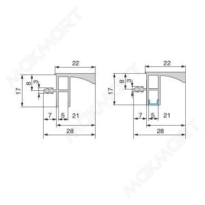 HW.005.097.PR.SLR Профиль 2817 LED GOLA Г-образный под пропил для 16мм ДСП, L=3000мм,алюм