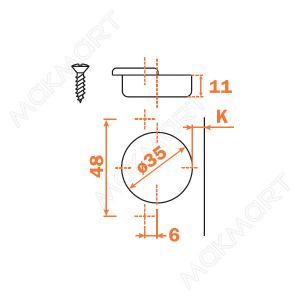Петля терминальная короткая без пружины