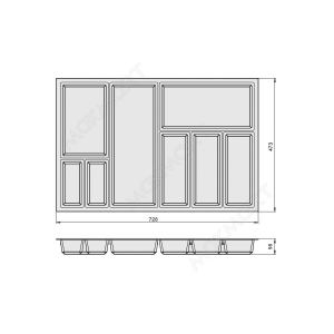 Ёмкость в базу 800 (473х726) для столовых приборов, цвет черный матовый Ёмкость в базу 800 (473х726) для столовых приборов, цвет черный матовый
