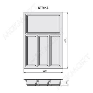 Ёмкость в базу 400 (473х320) для столовых приборов, цвет белый Ёмкость в базу 400 (473х320) для столовых приборов, цвет белый