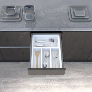 Ёмкость в базу 400 (473х320) для столовых приборов, цвет белый Ёмкость в базу 400 (473х320) для столовых приборов, цвет белый