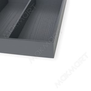 Емкость в базу 600 (525х472) для столовых приборов, отделка орион серый Емкость в базу 600 (525х472) для столовых приборов, отделка орион серый