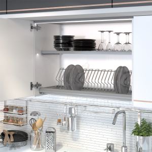 Сушка Ellite 2-уровневая в базу 600/18, с рамкой, поддон 1 шт. (пластик), отделка орион серый