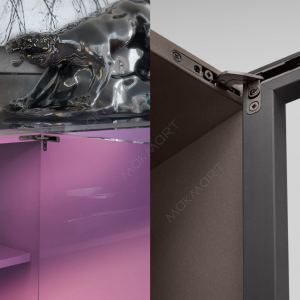 Петля AIR Soft close 105", отделка титаниум (комплект: левая + правая + крепеж)