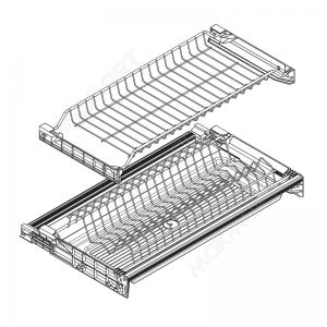 Сушка 2-уровневая в базу 400/16, с рамкой, поддон 1 шт. (пластик), отделка сталь