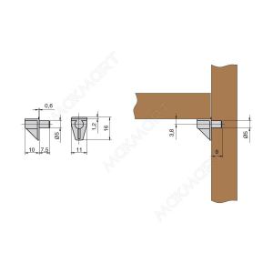17855/701/5 Полкодержатель с упором, отделка транспарент