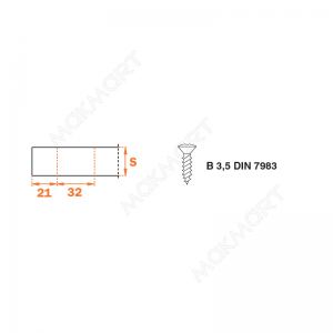 Клип-ответная планка H0 под шуруп, прямоугольная