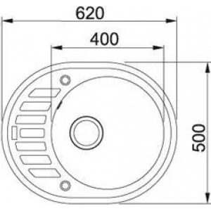 FRANKE 114.0192.555 Мойка ROG 611C  бежевый, 620*500мм, овал., кварц., врезн.