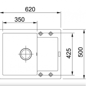 FRANKE 114.0313.271 Мойка MRG 611C миндаль, 620х500мм, прямоуг., кварц., врезн.