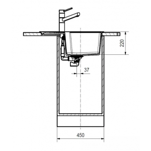 FRANKE 114.0595.317 Мойка UBG 611-62 бежевый, 620х500мм, прямоуг., кварц., врезн.