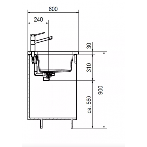 FRANKE 125.0700.383 Мойка KNG 110-52 белый 560х460мм, квадр., кварц., подст.