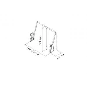 S-6014-W Пантограф Starax, (850-1150x290x900 мм), нагрузка 15 кг, белый/хром S-6014-W Пантограф Starax, (850-1150x290x900 мм), нагрузка 15 кг, белый/хром