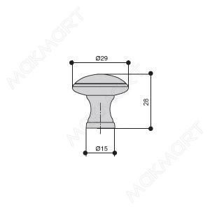 Ручка-кнопка, отделка черный матовый