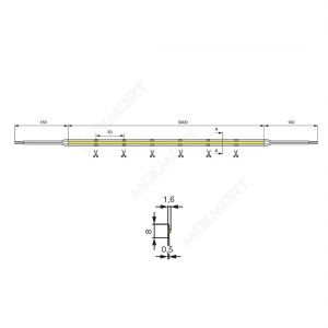 Лента светодиодная COB, 480 LED/м, 15Вт/м, 24В, CRI90, 960-1080Лм/м 5000х8 мм, IP20, 4000-4500К (ней