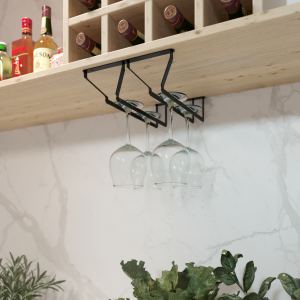 Держатель для бокалов двухрядный, отделка черный бархат (матовый) Держатель для бокалов двухрядный, отделка черный бархат (матовый)