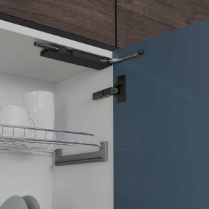 Механизм открытия фасада от нажатия с доводчиком JET TOUCH Mini, стандартный, нагрузка до 7,5 кг, черный  M100L.7.5BL