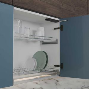 Механизм открытия фасада от нажатия с доводчиком JET TOUCH Mini, стандартный, нагрузка до 7,5 кг, черный  M100L.7.5BL