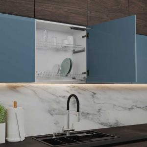 Механизм открытия фасада от нажатия с доводчиком JET TOUCH Mini, стандартный, нагрузка до 7,5 кг, черный  M100L.7.5BL