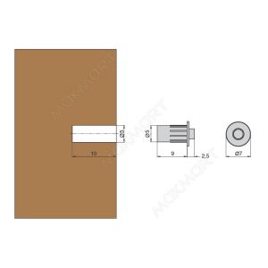 Смягчитель удара врезной d.5мм, цвет орион серый