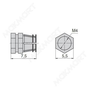 Бусола М4 разжимная, d.5, Н.7,5, отделка латунь