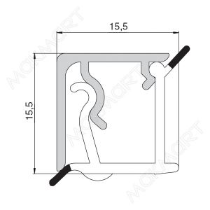 Бортик квадратный H.15, L=4200, отделка белый (покраска)