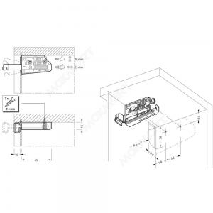 Подвеска полок на саморезах под крышечку, левая Подвеска полок на саморезах под крышечку, левая