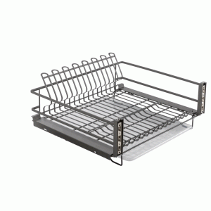 Сушилка выкатная для посуды в нижнюю базу GTV MOVIX PRO, 600 мм с креплением фасада, с поддоном, без