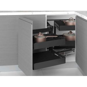 S-3001-UB-A Волшебный угол Starax Unique Box 2-х.ярусный, шир. 450 (860-965х530х530 мм), левый, антр