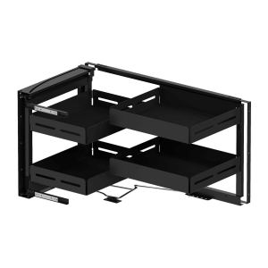 S-3001-UB-A Волшебный угол Starax Unique Box 2-х.ярусный, шир. 450 (860-965х530х530 мм), левый, антр