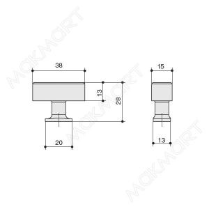 Ручка-кнопка, отделка золото шлифованное