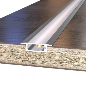 Профиль 2206 для LED подсветки врезной, L=3000 мм, отделка орион серый (анодировка)