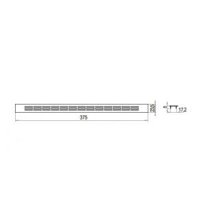Решетка вентиляционная 23,5х375mm алюминий золото матовое TE12.0347.07.597