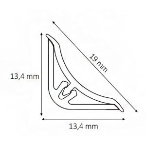 Плинтус для столешницы LB15 Туманный 20-15-0-62 3,0м