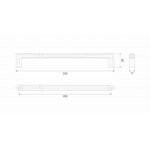 Мебельная ручка ORION RS332BAP.4/320  Брашированное старинное олово