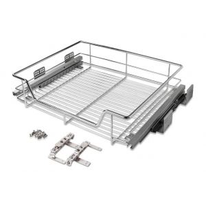 Выдвижная одноуровневая корзина JET, 800мм, п/в, система плавного закрывания, хром, компл S155A.800C