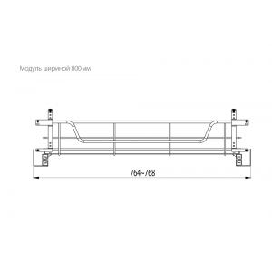 Выдвижная одноуровневая корзина JET, 800мм, п/в, система плавного закрывания, хром, компл S155A.800C