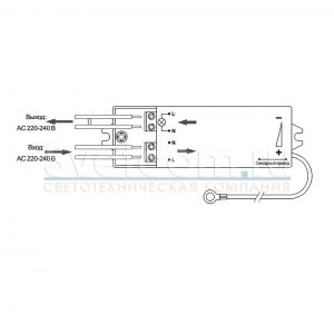 08.800.00.359 Сенсорный выкл. DK-s-220-2, IP20,  220В max 500Вт (для акивной нагр.) провод с клеммой D=4.2мм к сенс.L=1.5м 106*32*21 с рег. чувствит.