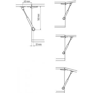 Газлифт мебельный 8 кг. GTV (L-160 мм)