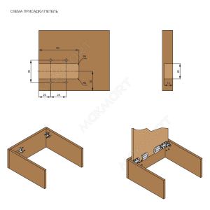 Комплект петель с доводчиком для откидной столешницы 4-10 кг, цвет черный Комплект петель с доводчиком для откидной столешницы 4-10 кг, цвет черный