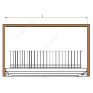 Сушка 1-уровневая в базу 450/16, с рамкой, поддон (пластик), отделка серая