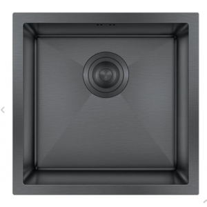 Hoffger 4544 Black (Черная), 450*440*210мм, Мойка квадр., нерж., подст.