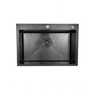 Hoffger 6045 Black (Чёрная), 600*450*210мм, Мойка квадр., нерж., врезн.