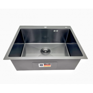 Hoffger 6045 Black (Чёрная), 600*450*210мм, Мойка квадр., нерж., врезн.